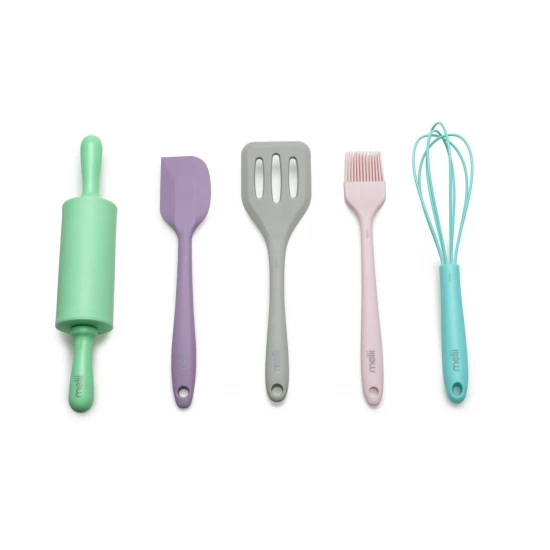 Set 5 mini ustensile de gatit pentru copii Melii Set 5 mini ustensile de gatit pentru copii Melii