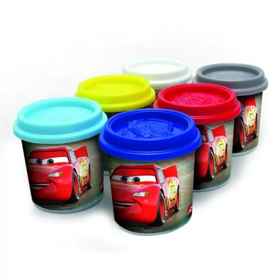 Set 6 borcanase cu plastilina Cars
