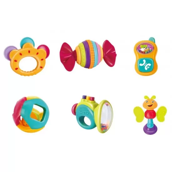 Set 6 jucarii zornaitoare pentru bebelusi Hola Toys Set 6 jucarii zornaitoare pentru bebelusi Hola Toys
