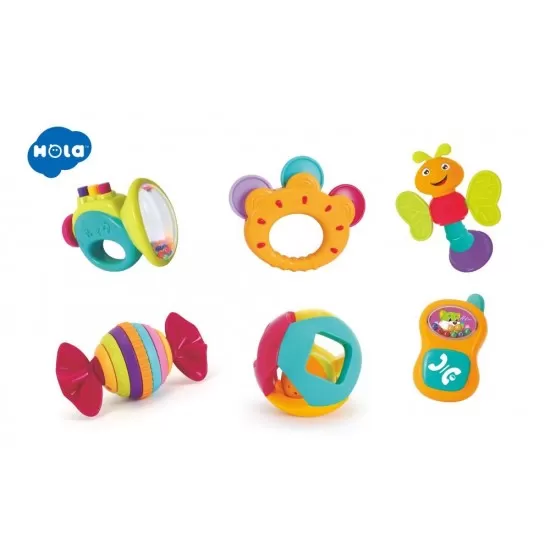 Set 6 jucarii zornaitoare pentru bebelusi Hola Toys Set 6 jucarii zornaitoare pentru bebelusi Hola Toys