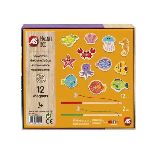Joc magnetic de pescuit cu 12 piese din lemn Joc magnetic de pescuit cu 12 piese din lemn