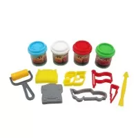 Set Cars galetusa cu 4 borcanase plastilina si accesorii pentru modelat