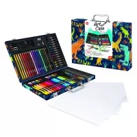 Set de desen Deluxe cu 100 accesorii dinozaur