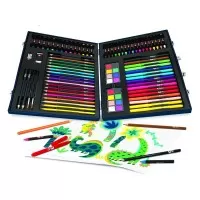 Set de desen Deluxe cu 100 accesorii dinozaur