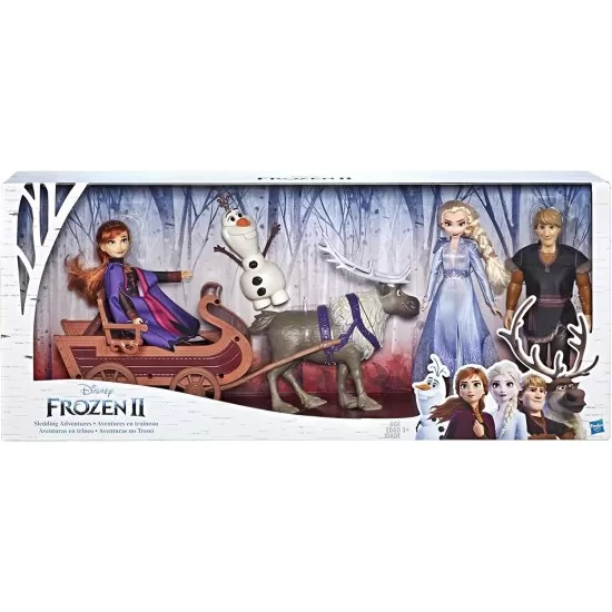 Set de joaca cu 5 personaje Frozen 2 - Aventuri pe sanie Set de joaca cu 5 personaje Frozen 2 - Aventuri pe sanie