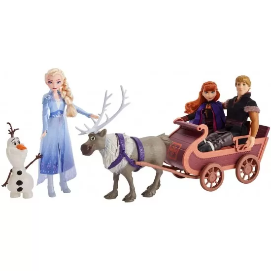 Set de joaca cu 5 personaje Frozen 2 - Aventuri pe sanie Set de joaca cu 5 personaje Frozen 2 - Aventuri pe sanie