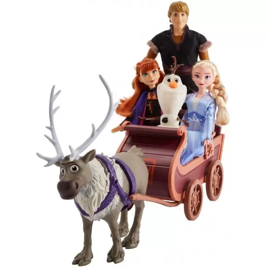 Set de joaca cu 5 personaje Frozen 2 - Aventuri pe sanie Set de joaca cu 5 personaje Frozen 2 - Aventuri pe sanie