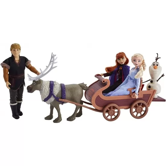 Set de joaca cu 5 personaje Frozen 2 - Aventuri pe sanie Set de joaca cu 5 personaje Frozen 2 - Aventuri pe sanie