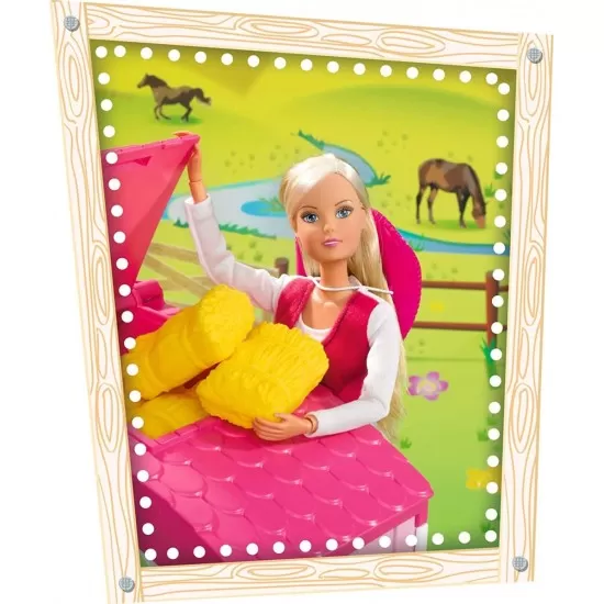 Set papusa Steffi cu cal si grajd