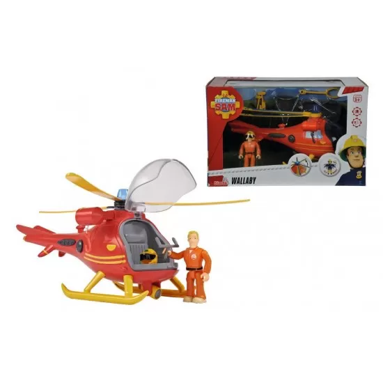 Pompierul Sam - Elicopter Wallaby cu figurina Pompierul Sam - Elicopter Wallaby cu figurina