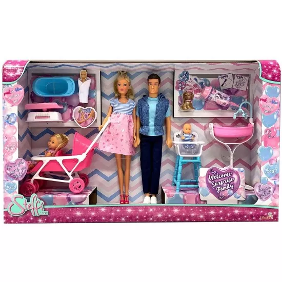 Set papusi Steffi Love familie cu copilas nou-nascut surpriza Set papusi Steffi Love familie cu copilas nou-nascut surpriza