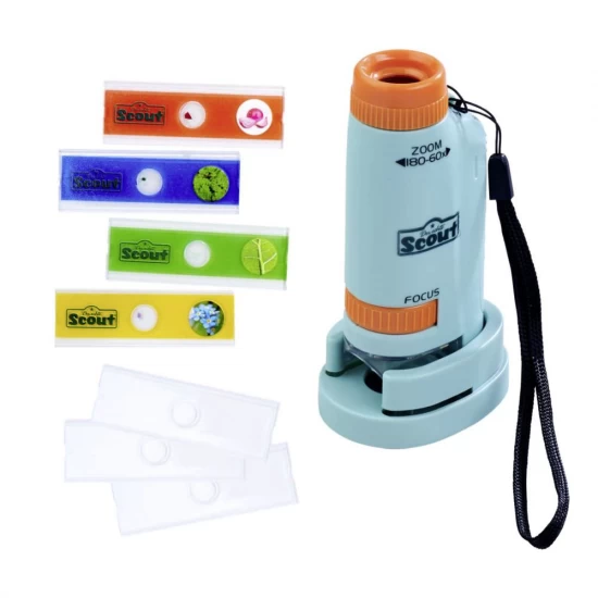 Microscop portabil pentru copii 60-180x cu mostre plante incluse Simba