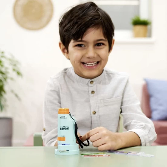 Microscop portabil pentru copii 60-180x cu mostre plante incluse Simba