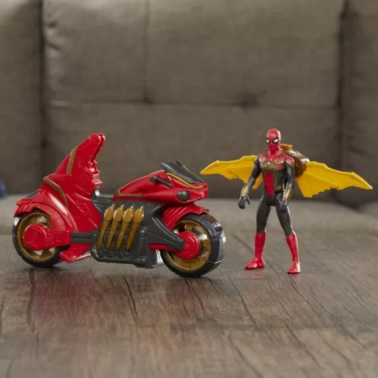 Set Spider-Man cu figurina 15 cm si vehicul