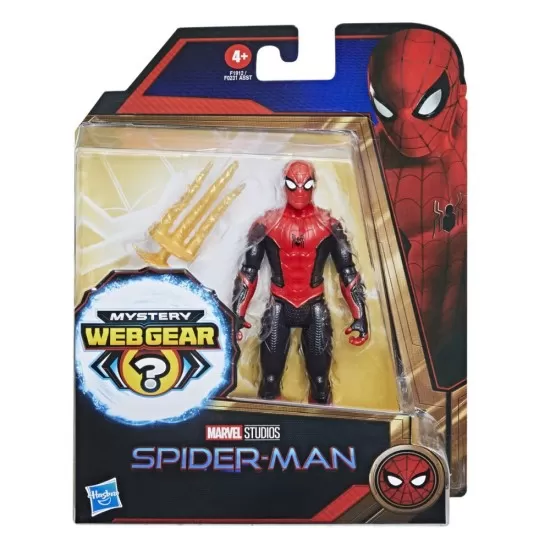 Figurina Spider-Man Mystery Webgear in costum rosu si negru 15 cm