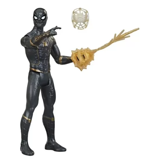 Figurina Spider-Man Mystery Webgear in costum negru si auriu 15 cm Figurina Spider-Man Mystery Webgear in costum negru si auriu 15 cm