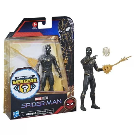 Figurina Spider-Man Mystery Webgear in costum negru si auriu 15 cm Figurina Spider-Man Mystery Webgear in costum negru si auriu 15 cm