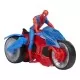 Set figurina si vehicul Spiderman Web Blast Cycle