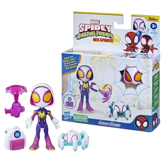 Set figurina Ghost Spider 10 cm cu accesorii Spidey Prietenii Extraordinari 