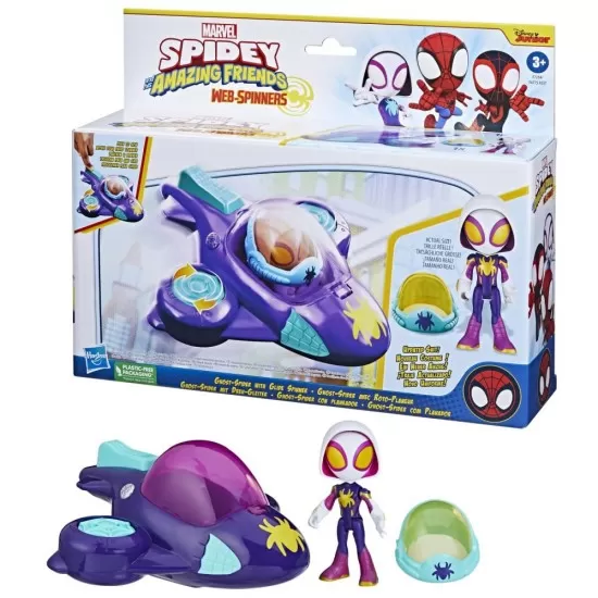 Set masinuta si figurina Ghost Spider Spidey Prietenii Extraordinari Set masinuta si figurina Ghost Spider Spidey Prietenii Extraordinari