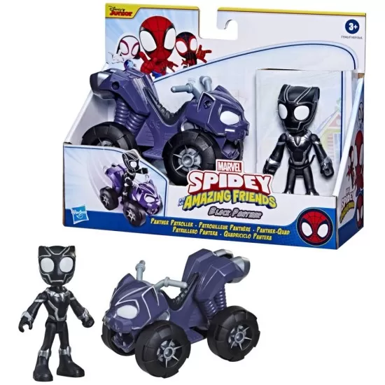 Set vehicul si figurina Black Panther Spidey Prietenii Extraordinari Set vehicul si figurina Black Panther Spidey Prietenii Extraordinari