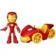 Set vehicul si figurina Iron Man Spidey Prietenii Extraordinari 