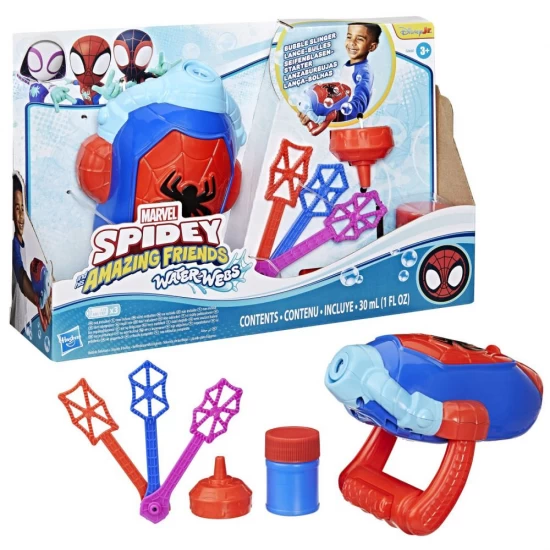 Lansator bule de sapun Spidey si Prietenii lui Uimitori Marvel Water Webs Lansator bule de sapun Spidey si Prietenii lui Uimitori Marvel Water Webs