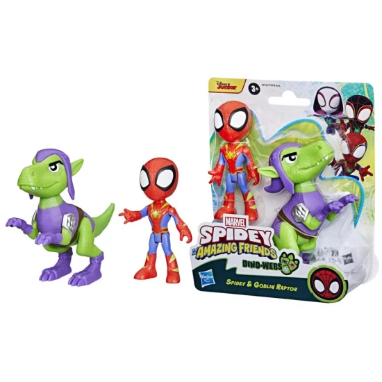 Figurine Spidey si Prietenii Marvel Dino Webs Spidey si Goblin Raptor