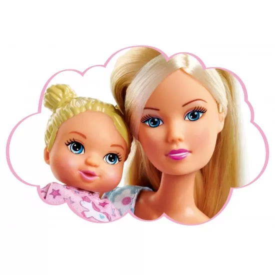 Papusa Steffi Love Sweet Dreams cu bebelus si accesorii Papusa Steffi Love Sweet Dreams cu bebelus si accesorii