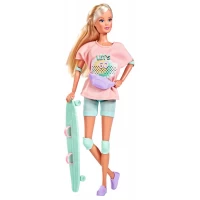 Papusa Steffi Love cu longboard si accesorii