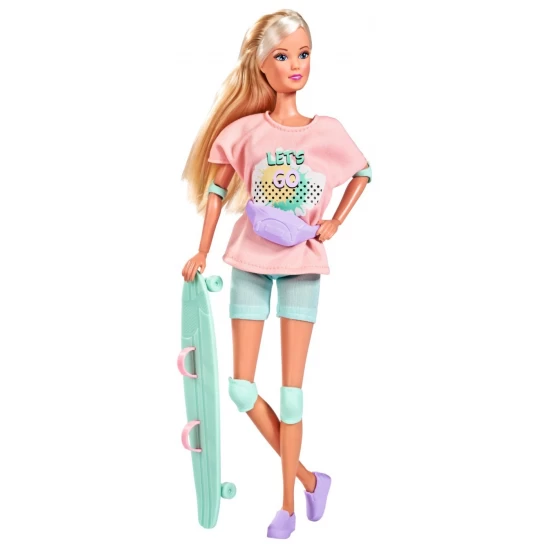 Papusa Steffi Love cu longboard si accesorii