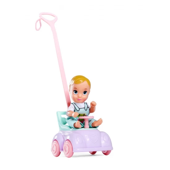 Papusa Steffi cu bebelus, masinuta premergator si accesorii