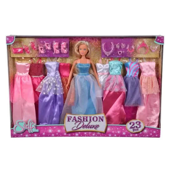 Set papusa Steffi Fashion Deluxe cu accesorii 23 piese Set papusa Steffi Fashion Deluxe cu accesorii 23 piese