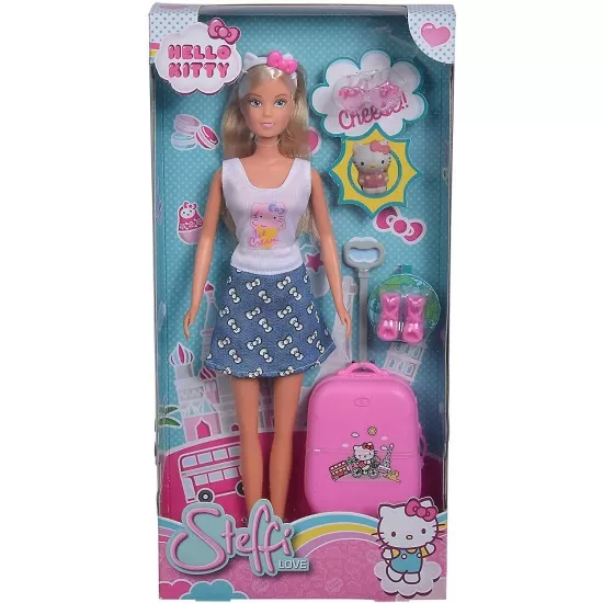 Papusa Steffi Love Hello Kitty Travel 29 cm cu accesorii Papusa Steffi Love Hello Kitty Travel 29 cm cu accesorii