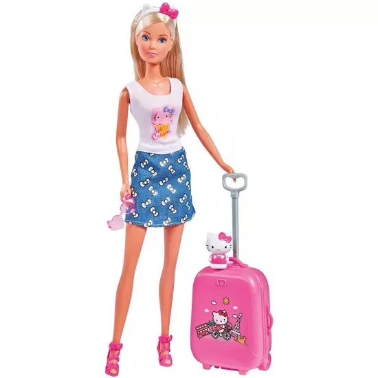 Papusa Steffi Love Hello Kitty Travel 29 cm cu accesorii Papusa Steffi Love Hello Kitty Travel 29 cm cu accesorii