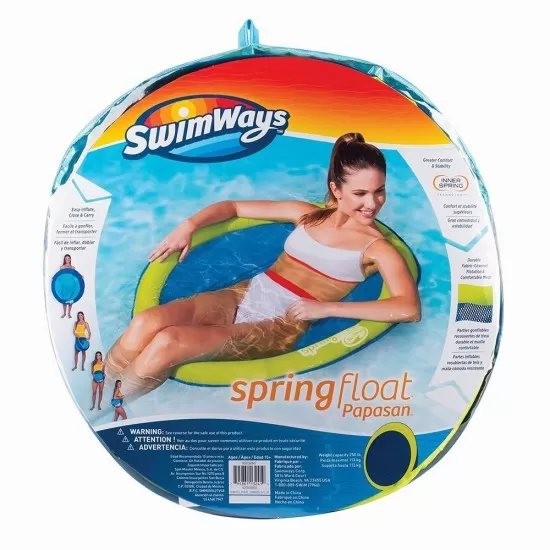 Scaun plutitor Spring Float Papasan Swimways albastru cu verde Scaun plutitor Spring Float Papasan Swimways albastru cu verde