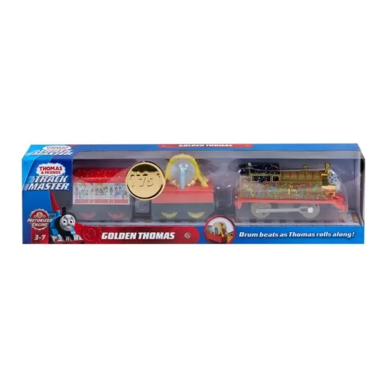 Locomotiva Golden Thomas motorizata cu 2 vagoane si accesorii Locomotiva Golden Thomas motorizata cu 2 vagoane si accesorii