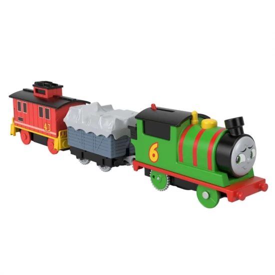Locomotiva motorizata Thomas Percy Brake Car Bruno cu 2 vagoane Locomotiva motorizata Thomas Percy Brake Car Bruno cu 2 vagoane