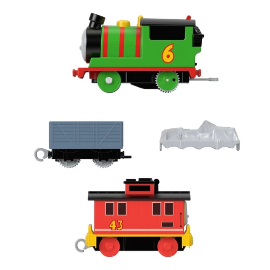 Locomotiva motorizata Thomas Percy Brake Car Bruno cu 2 vagoane Locomotiva motorizata Thomas Percy Brake Car Bruno cu 2 vagoane