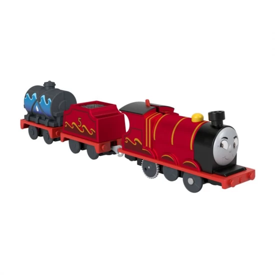 Locomotiva motorizata Thomas Splash Tank James cu 2 vagoane Locomotiva motorizata Thomas Splash Tank James cu 2 vagoane