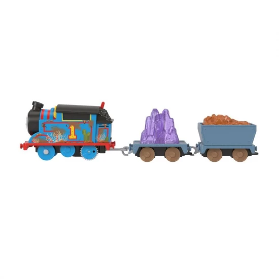 Locomotiva motorizata Thomas Crystal Caves cu 2 vagoane Locomotiva motorizata Thomas Crystal Caves cu 2 vagoane