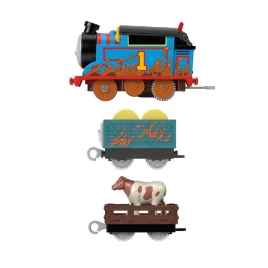 Locomotiva motorizata Thomas cu 2 vagoane