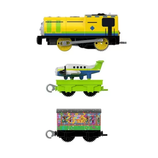 Set locomotiva Thomas Raul si Emerson motorizata cu 2 vagoane si accesorii Set locomotiva Thomas Raul si Emerson motorizata cu 2 vagoane si accesorii