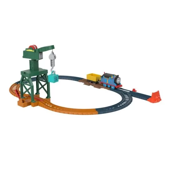 Set de joaca Thomas cu locomotiva Cranky motorizata si accesorii Set de joaca Thomas cu locomotiva Cranky motorizata si accesorii