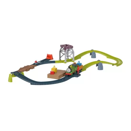Set de joaca Thomas cu locomotiva Percy motorizata si accesorii Set de joaca Thomas cu locomotiva Percy motorizata si accesorii
