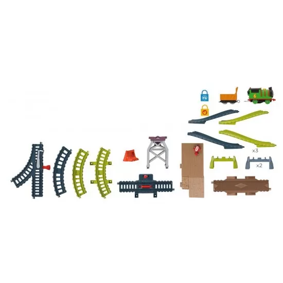 Set de joaca Thomas cu locomotiva Percy motorizata si accesorii Set de joaca Thomas cu locomotiva Percy motorizata si accesorii