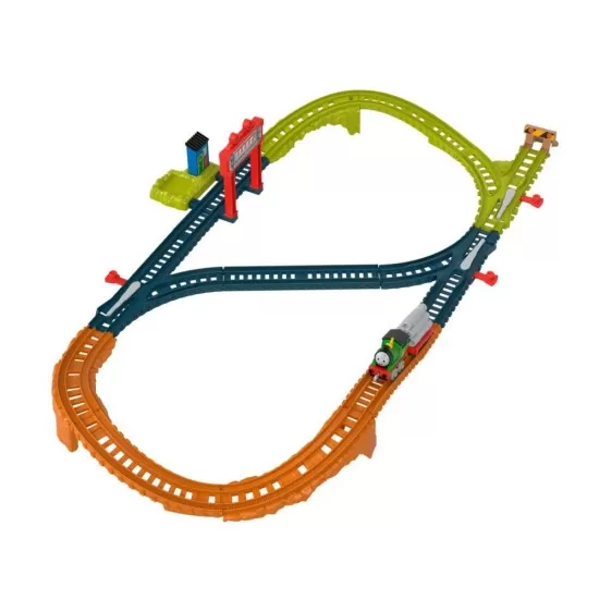 Set de joaca Thomas cu locomotiva Push Along Percy si accesorii Set de joaca Thomas cu locomotiva Push Along Percy si accesorii