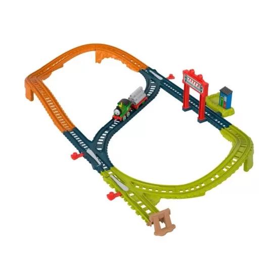Set de joaca Thomas cu locomotiva Push Along Percy si accesorii Set de joaca Thomas cu locomotiva Push Along Percy si accesorii