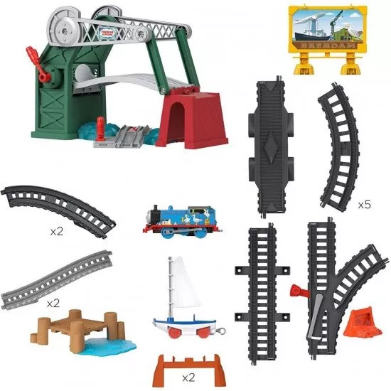 Set motorizat Thomas podul mobil cu sina, locomotiva motorizata si vagon Set motorizat Thomas podul mobil cu sina, locomotiva motorizata si vagon