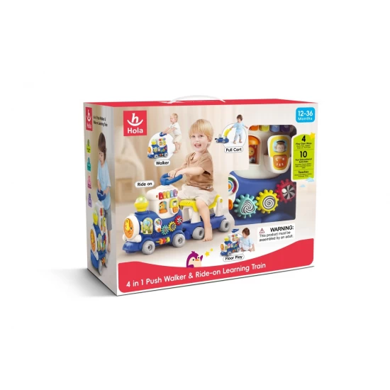 Trenulet 4 in 1 ride on Hola Toys albastru Trenulet 4 in 1 ride on Hola Toys albastru
